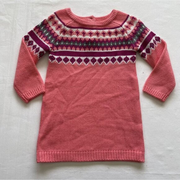 NEW Crazy8 Coral Pink Knit Sweater Dress Size 18-24 Months - Picture 2 of 5